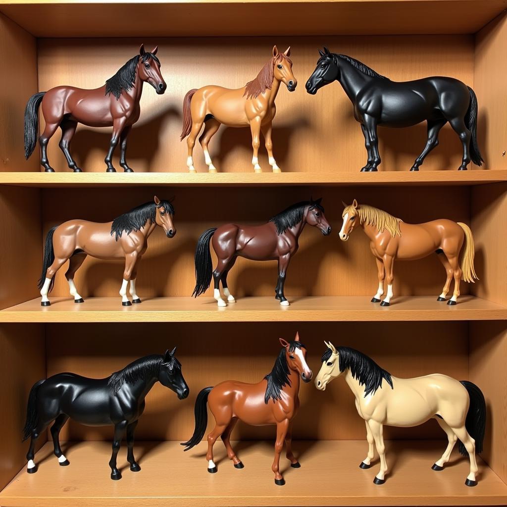 Collector's Shelf with 1:12 Scale Horses