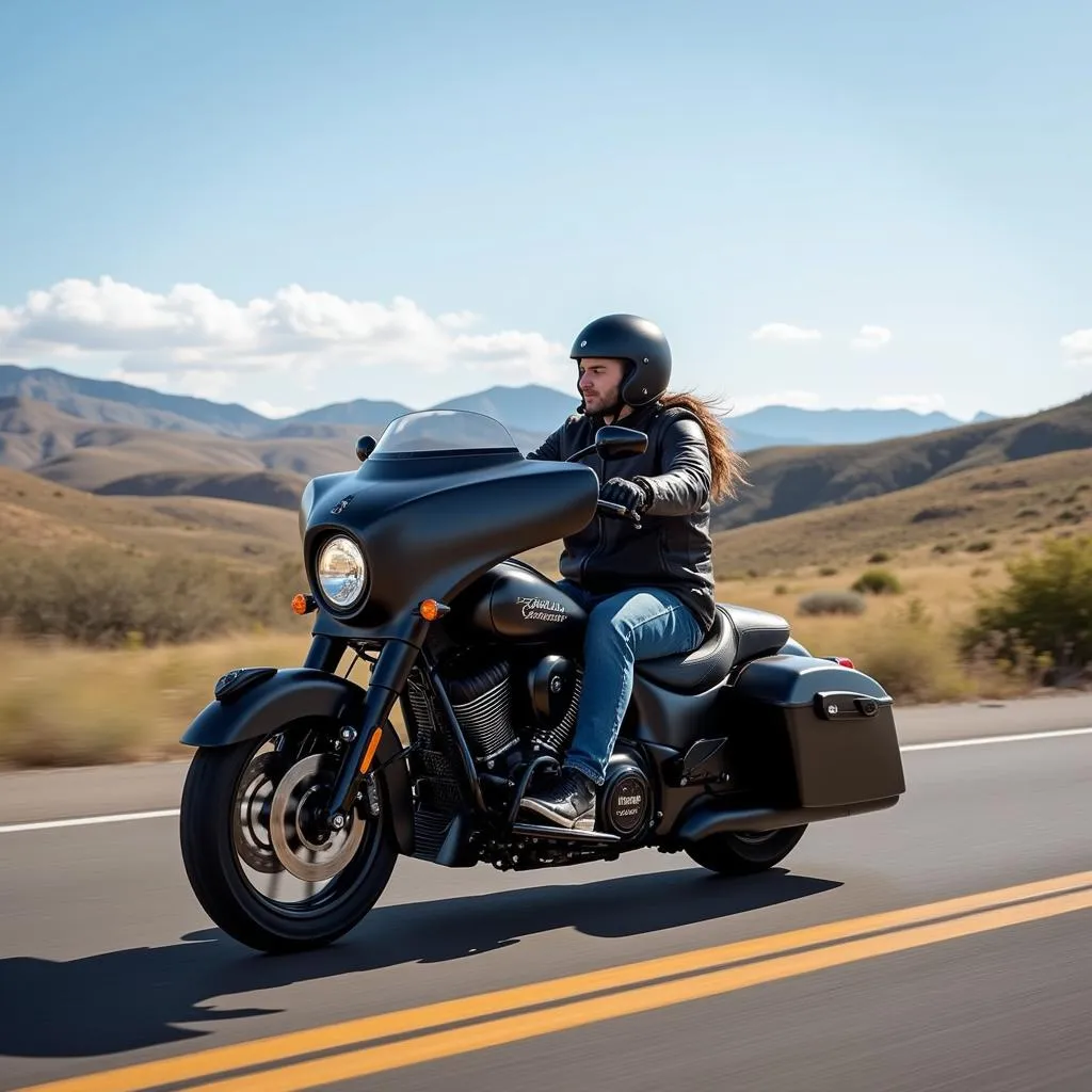 2021 Indian Chieftain Dark Horse on Open Road