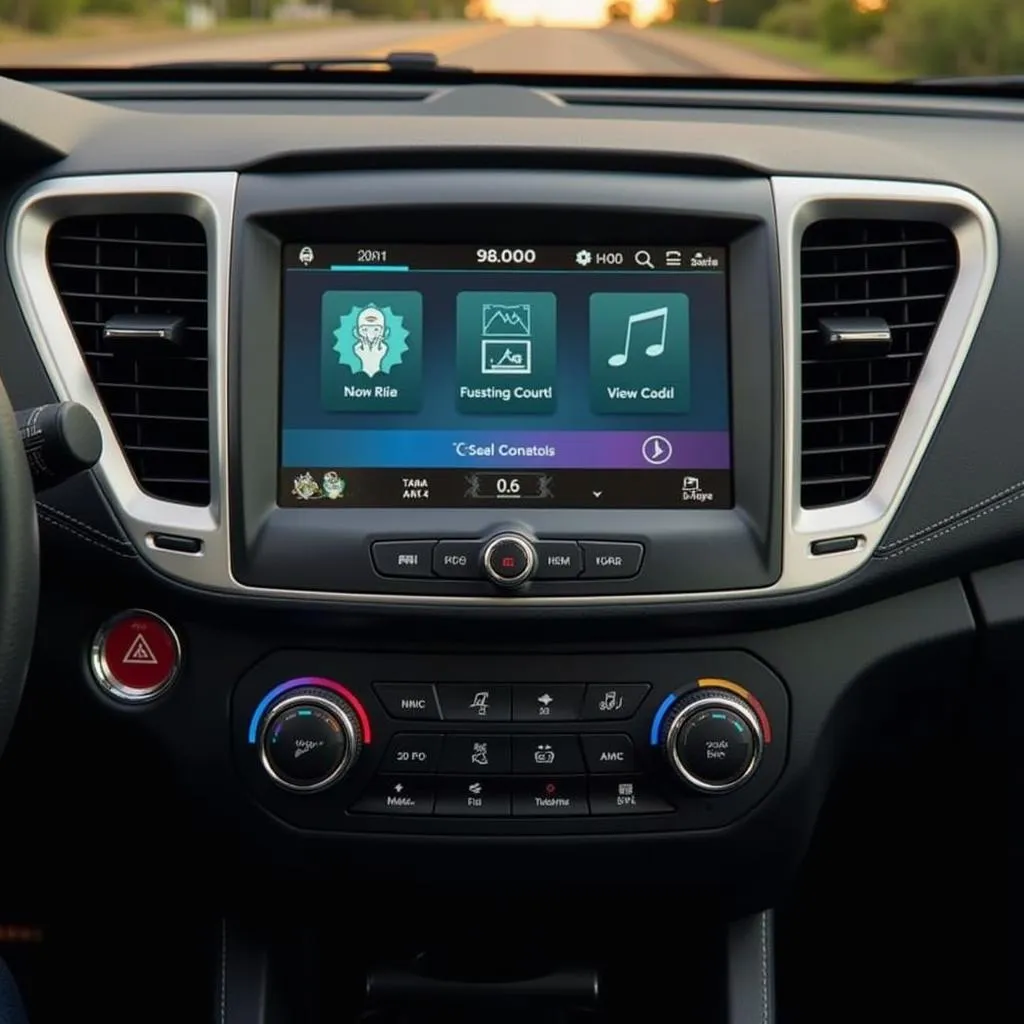 Close-up of the 2021 Indian Chieftain Dark Horse's Touchscreen Display