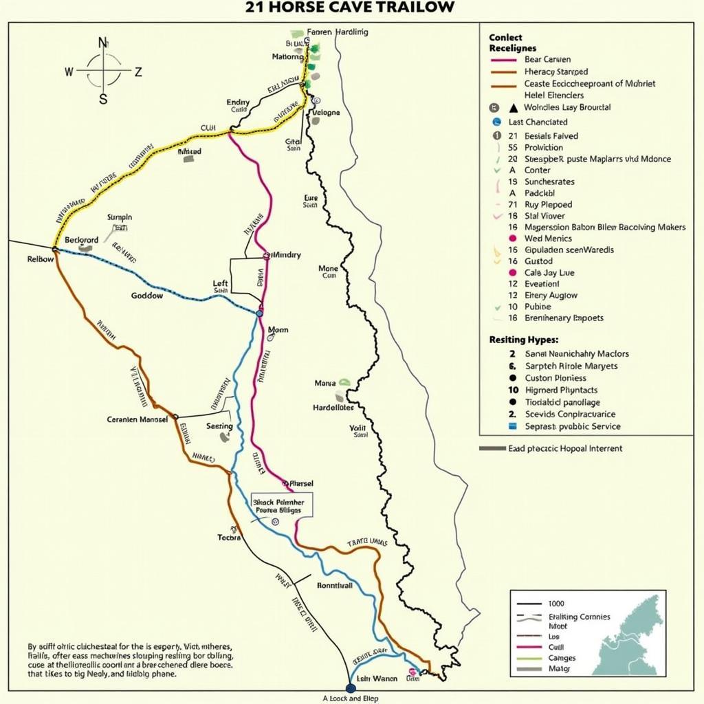 21 Horse Cave Trail Map Overview