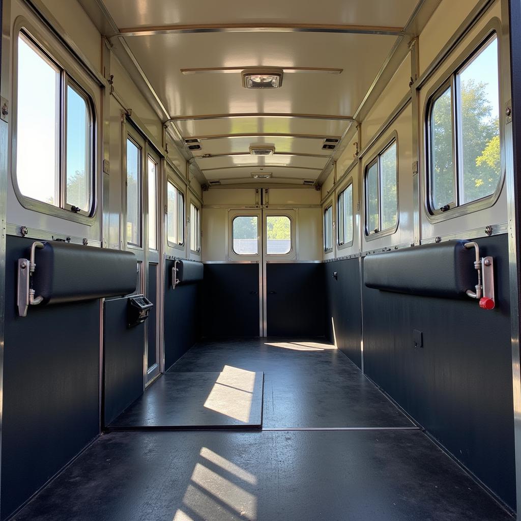 Spacious and Well-Ventilated 4-Horse Trailer Interior