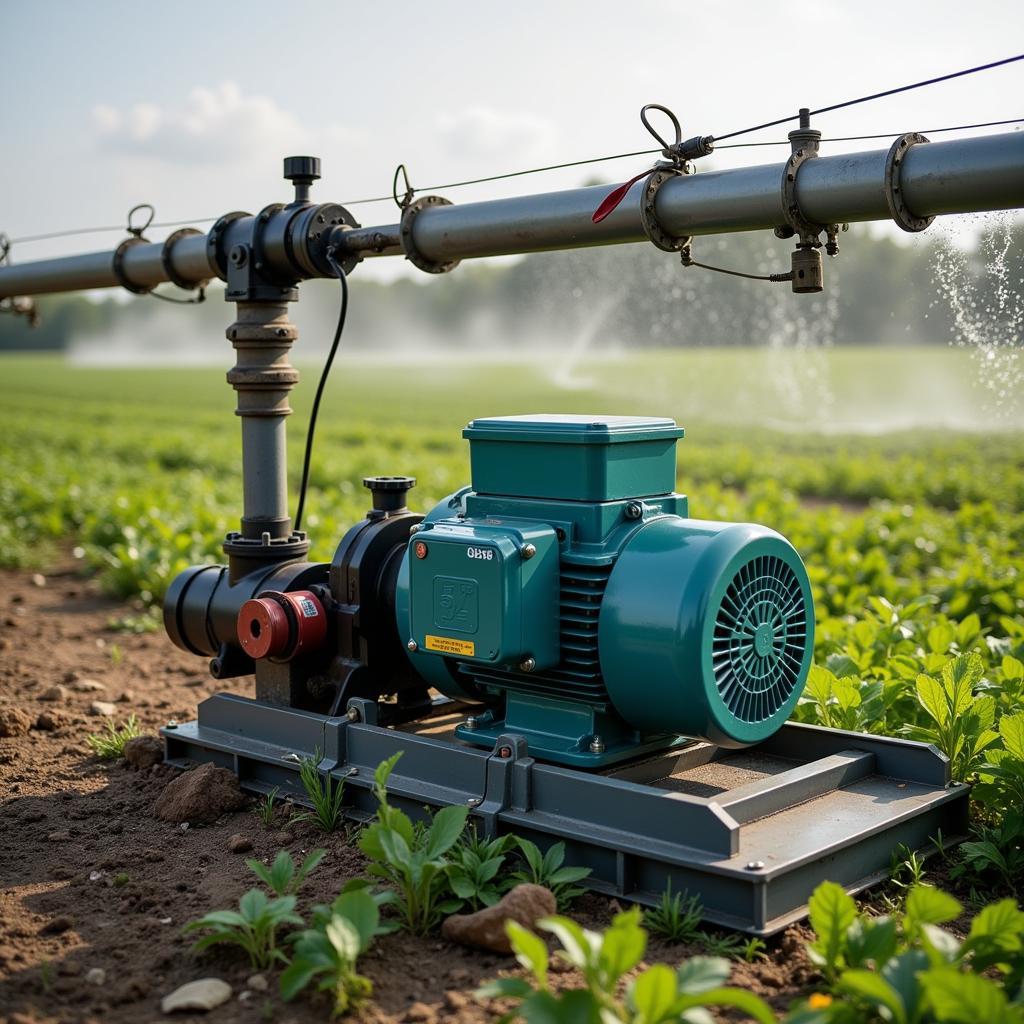 50 horsepower electric motor powering an irrigation system on a farm