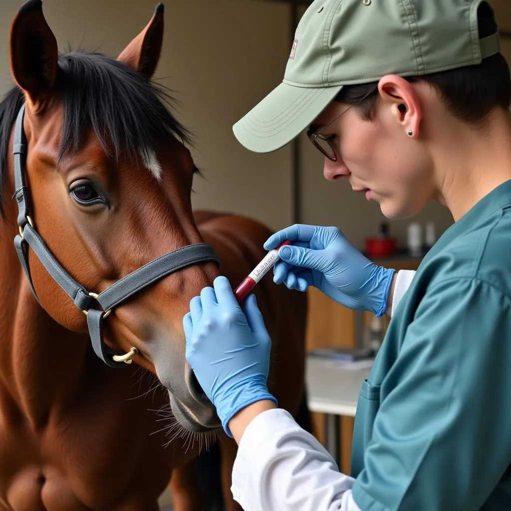 Collecting a blood sample for 6 panel testing