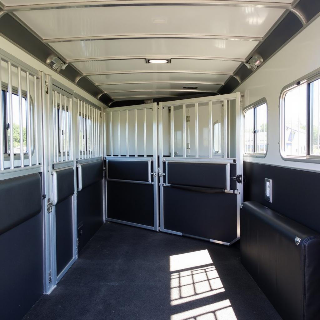 Spacious 7 Horse Trailer Interior