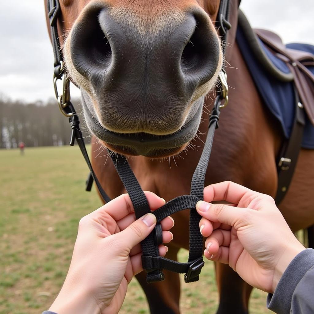 Adjusting Pulling Breast Collar Straps