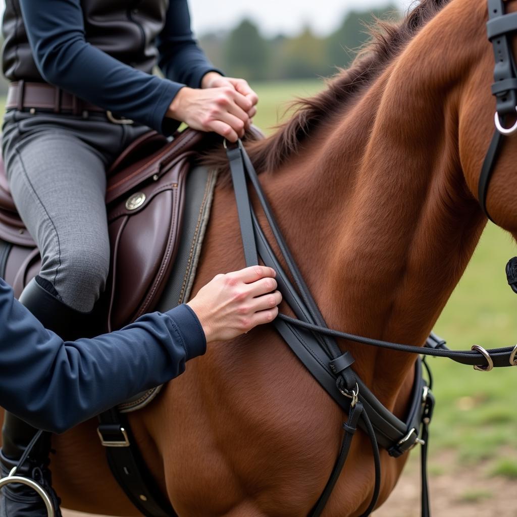 Adjusting a Horse Breastplate for English Riding