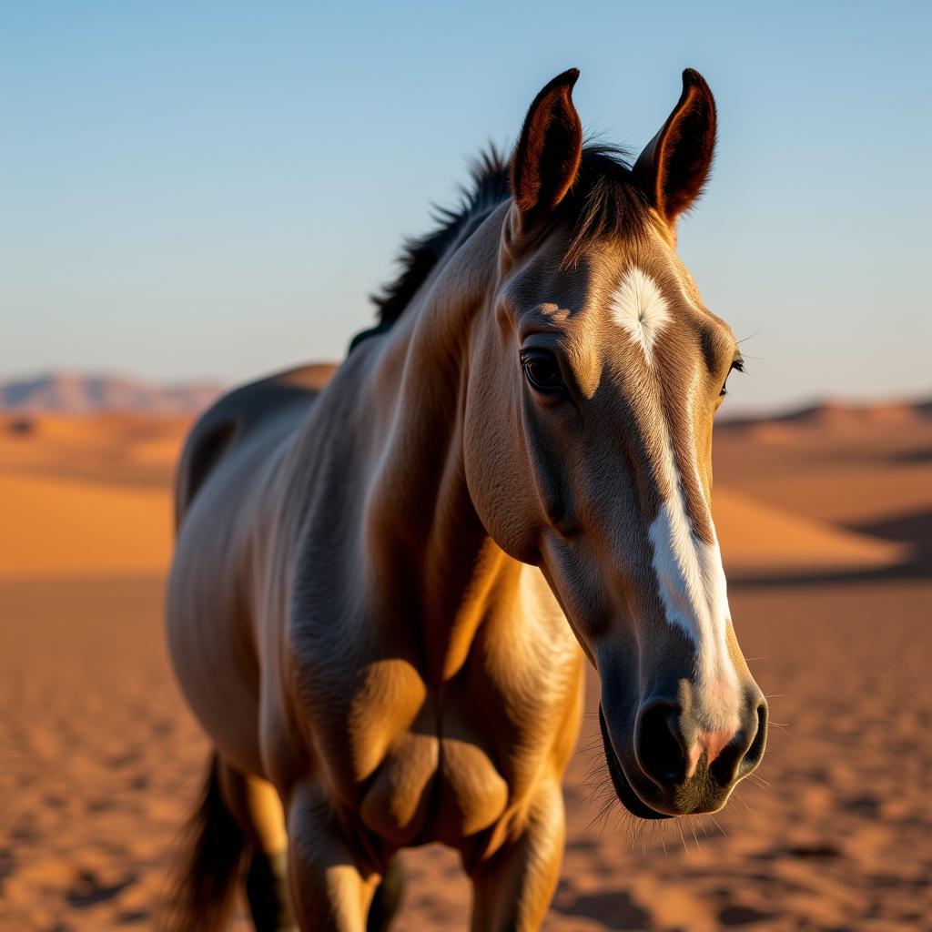 Golden Akhal-Teke Horse in Turkmenistan