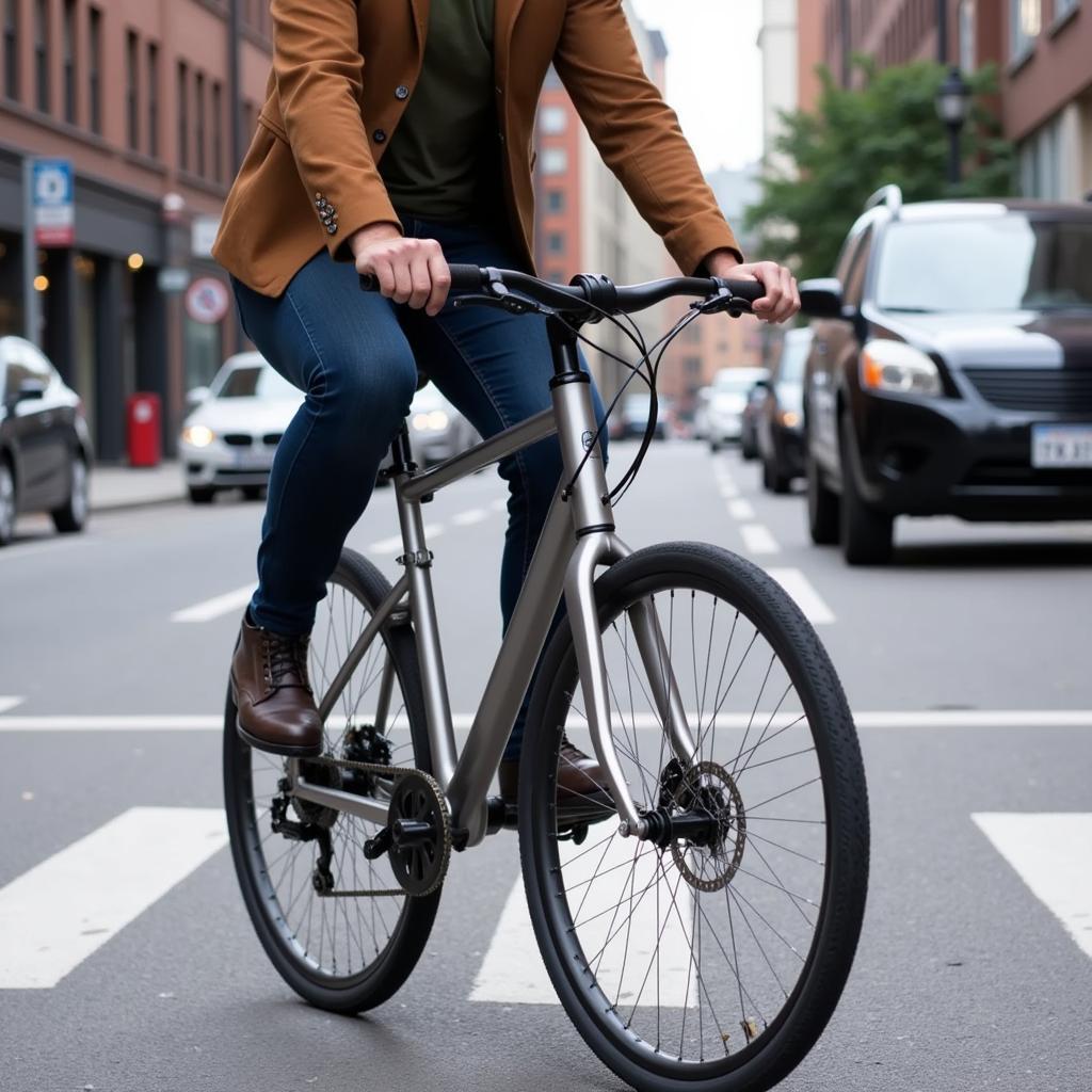 All-City Space Horse navigating an urban street