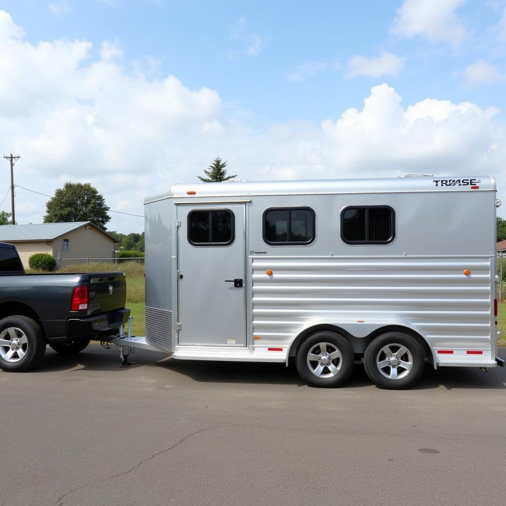 Modern aluminium horse trailer exterior