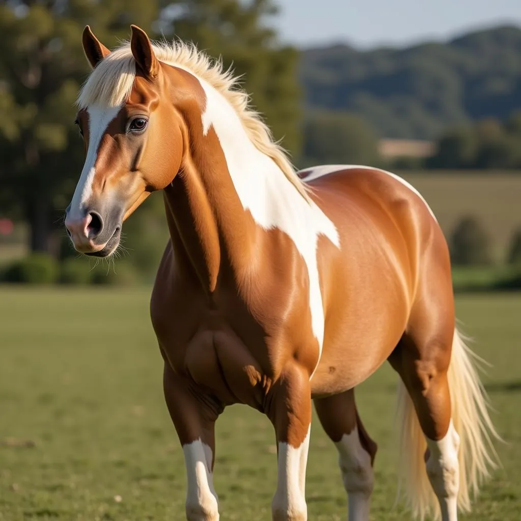 Portrait of a beautiful Amber Cream Champagne horse