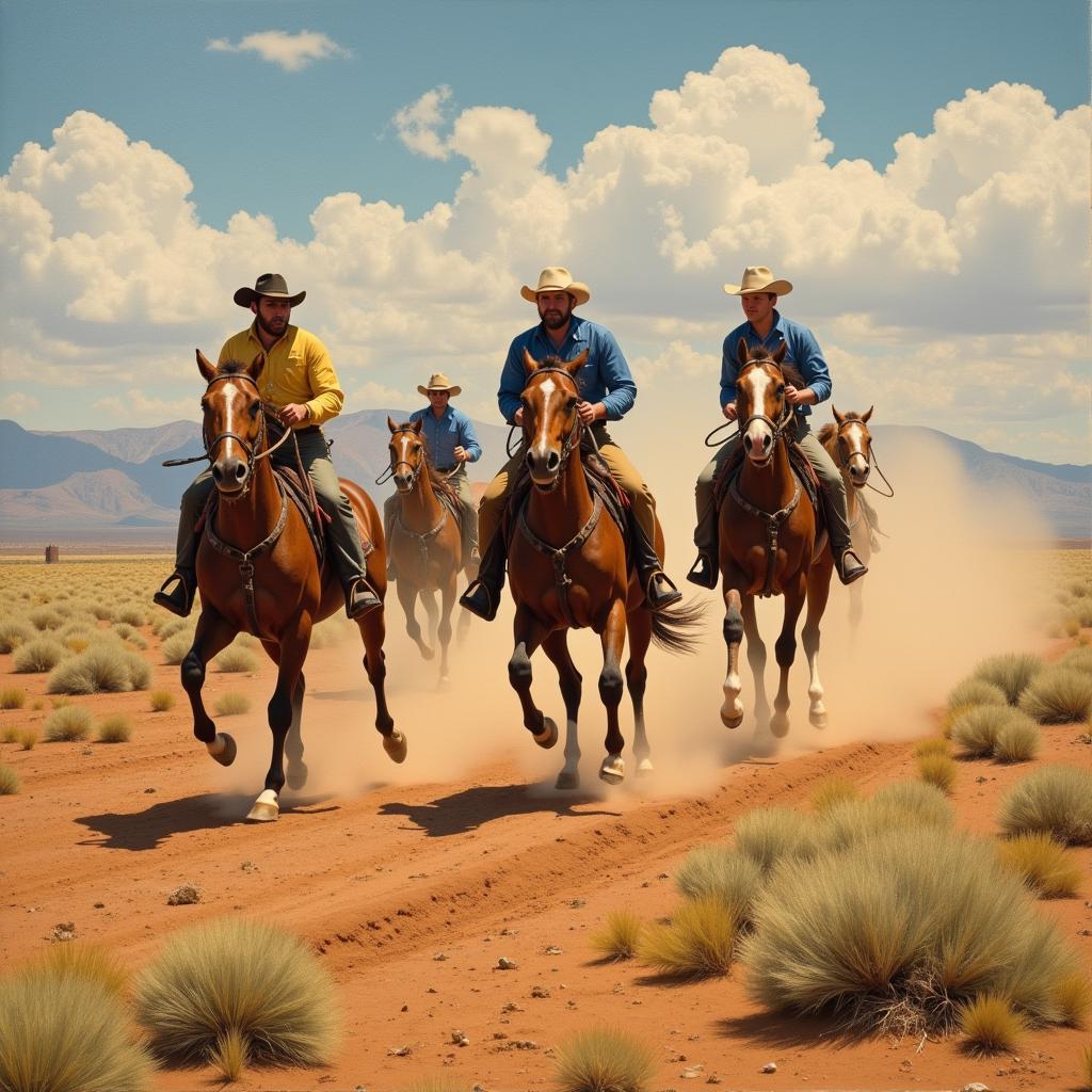 Henry Stull's painting of a horse race in the American West