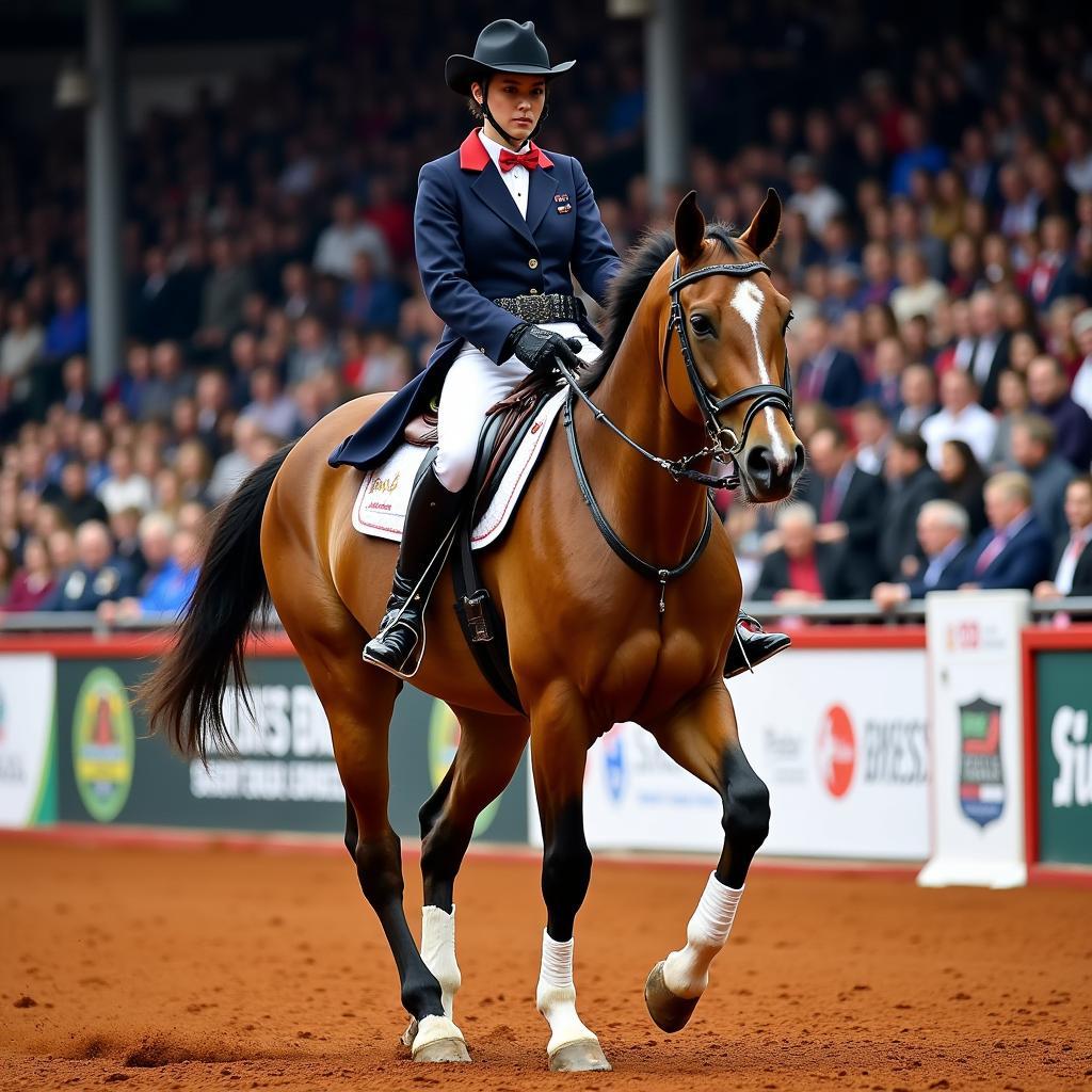 American Saddlebred horse show competition in action