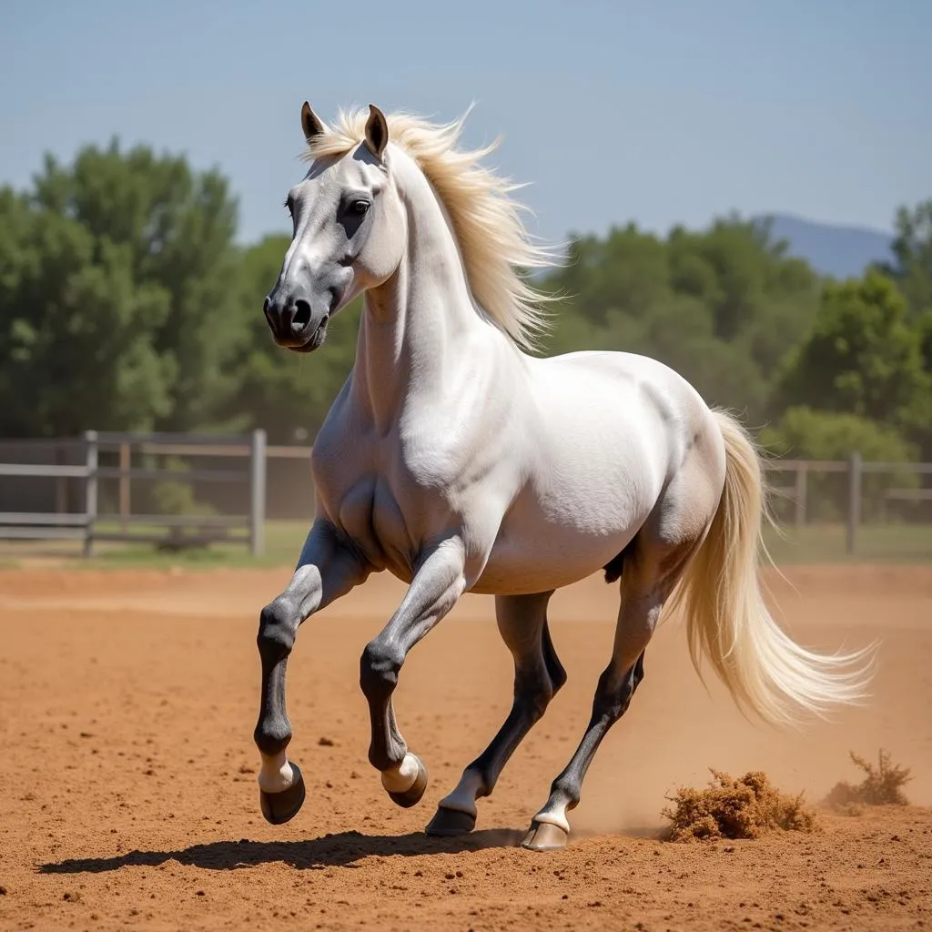 Andalusian Horse Performing Dressage