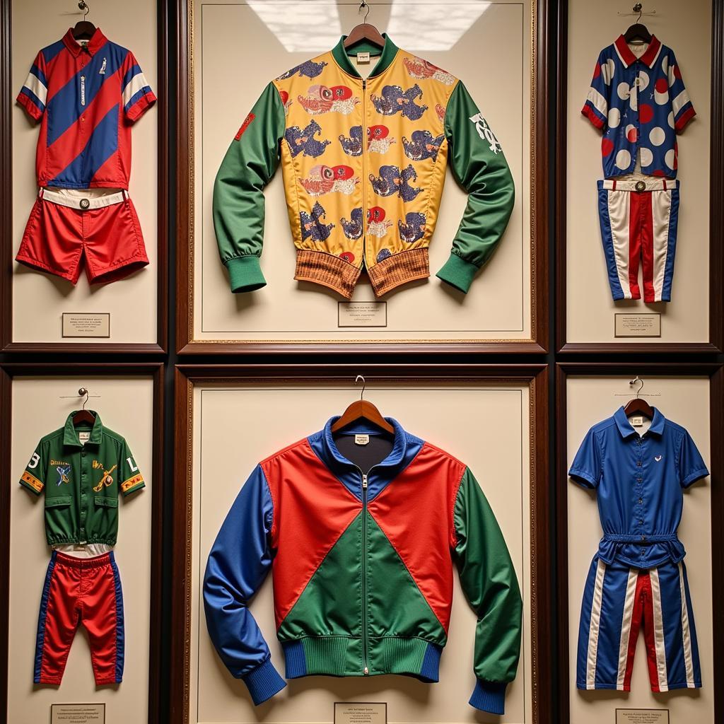 Framed Collection of Antique Jockey Silks