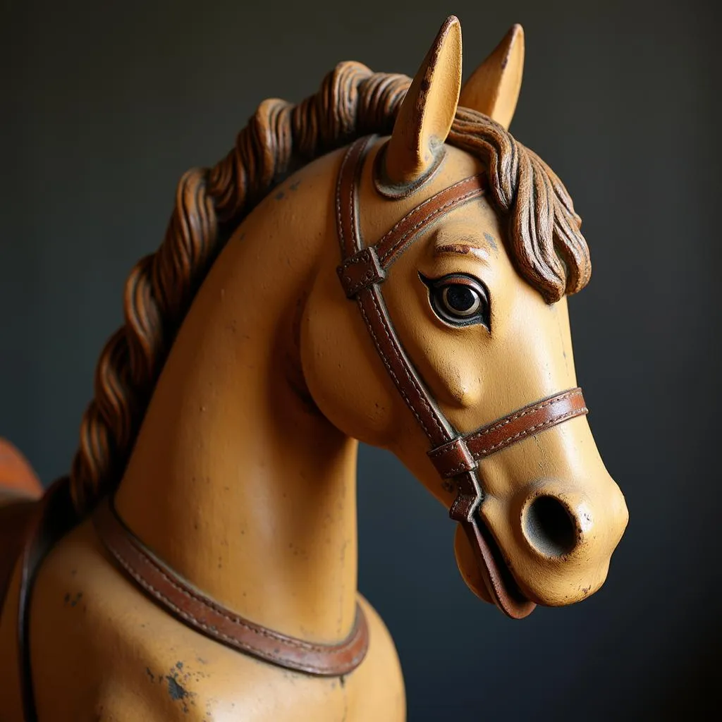 Antique Rocking Horse Carving