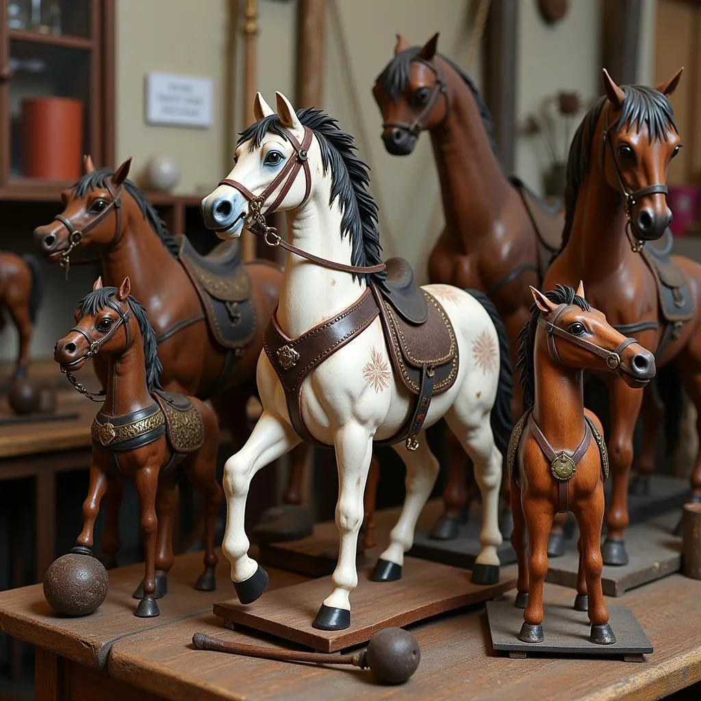 Collection of Antique Stick Horses