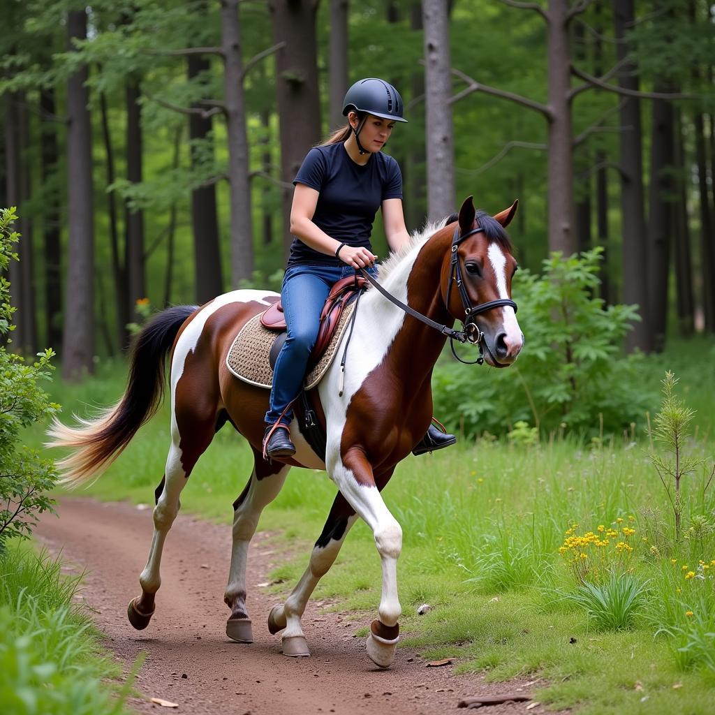 Appaloosa horse on a trail ride