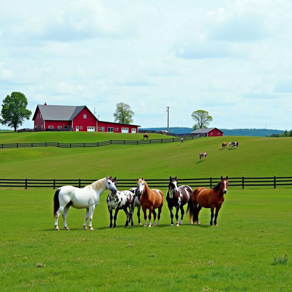 Appaloosa horses on a breeding farm