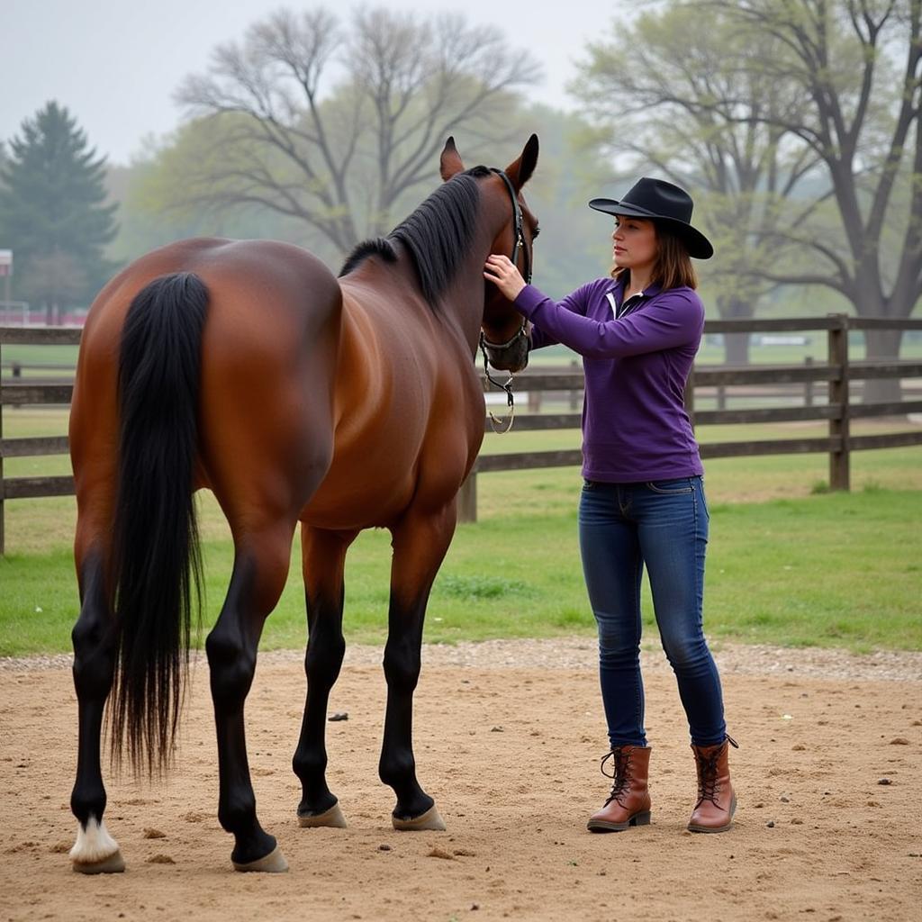 Horse and trainer at Apple Creek Farm