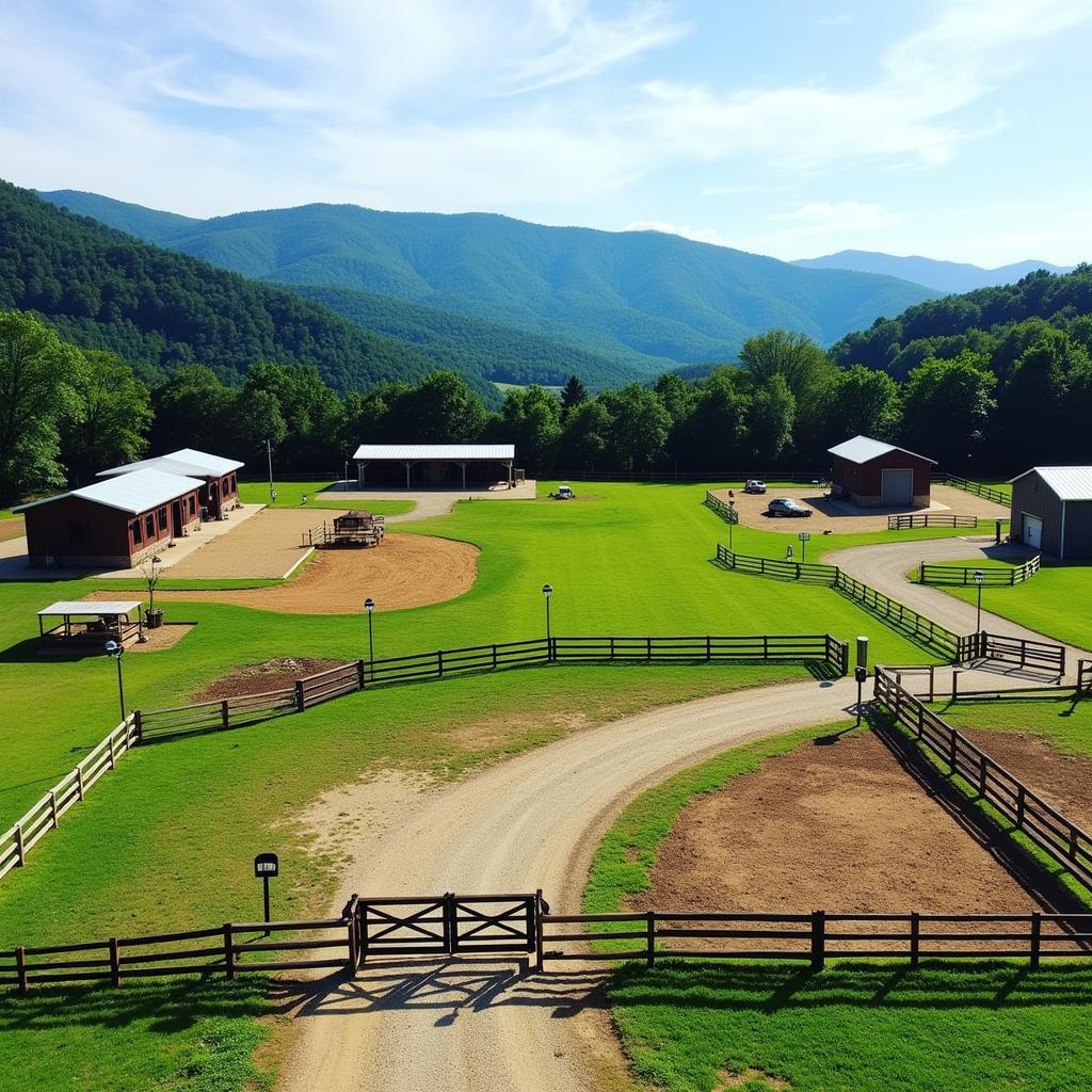 Modern horse boarding facility in Asheville