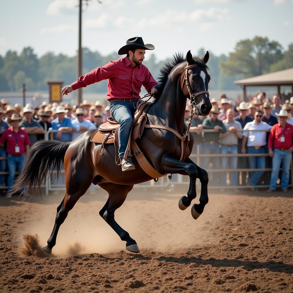 Attendees Eagerly Watching Horses at the Bucking Sale