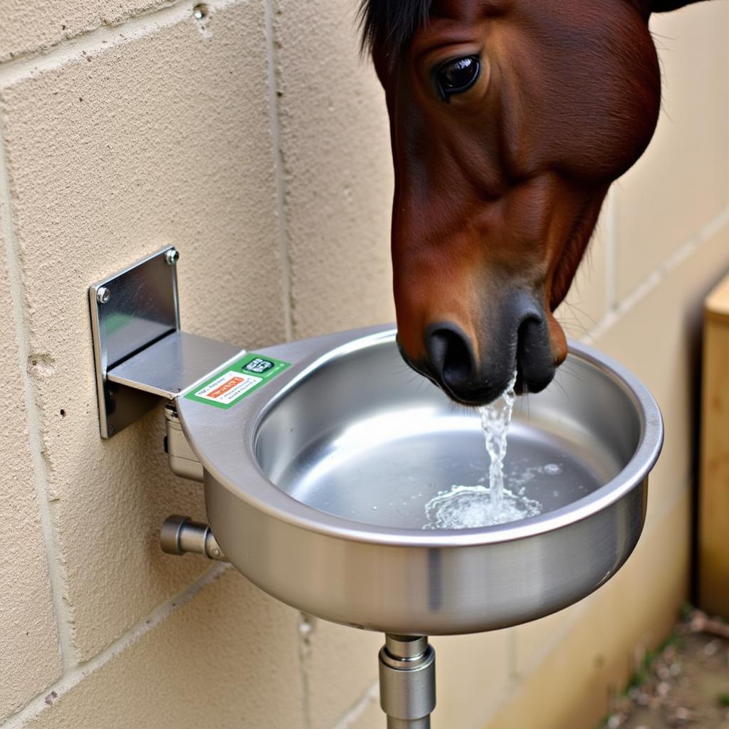 Automatic Horse Waterer in Stable