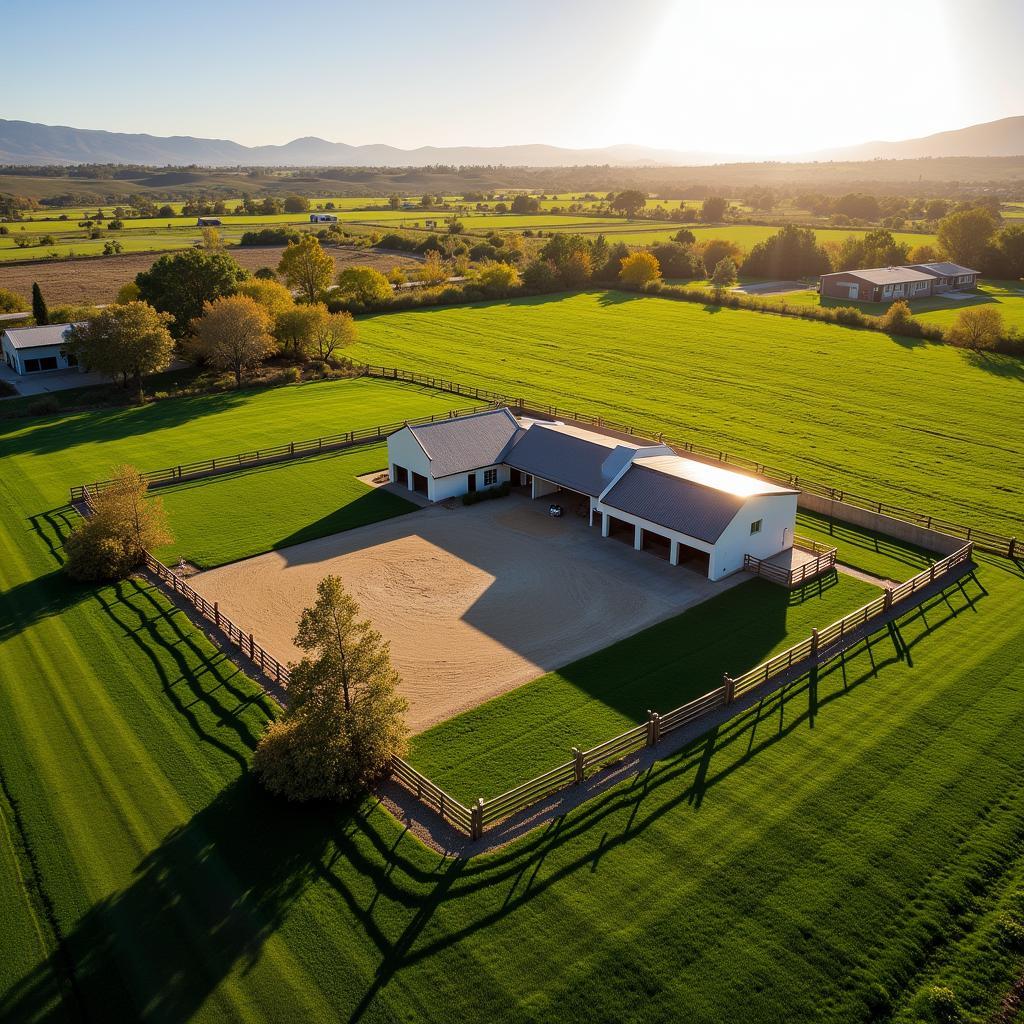 Aerial View of Horse Property in Bakersfield, CA