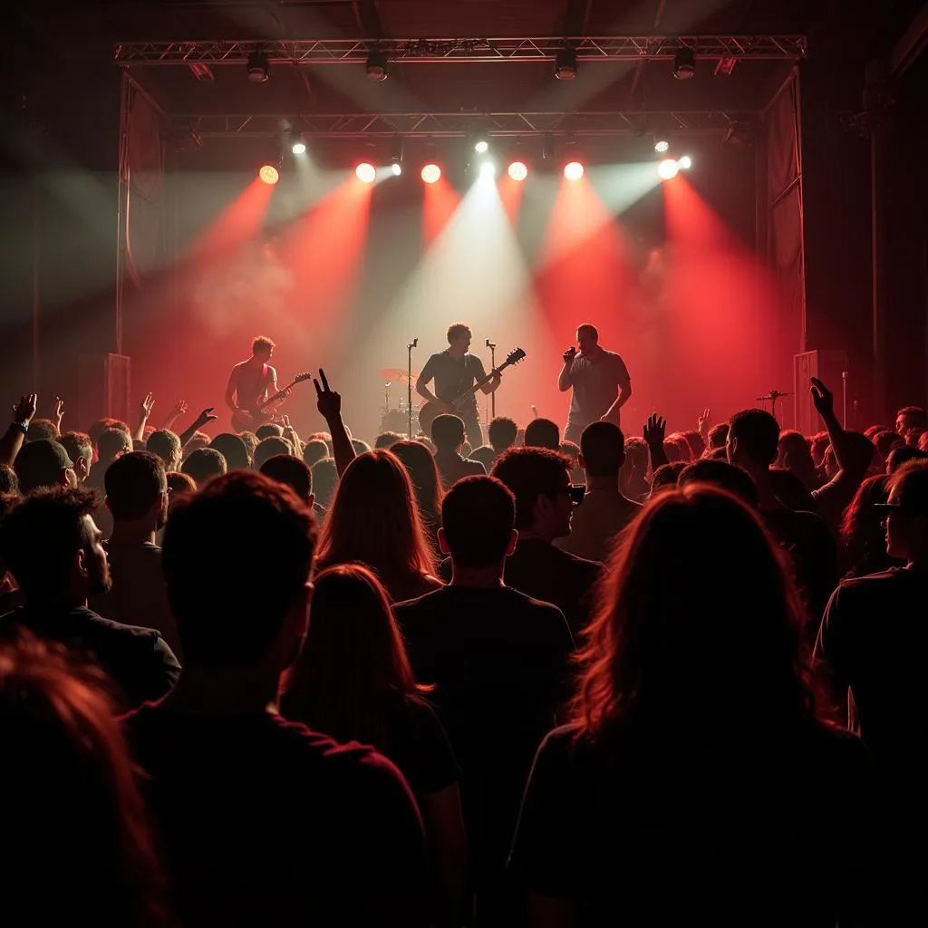 Concertgoers enjoying a Band of Horses show