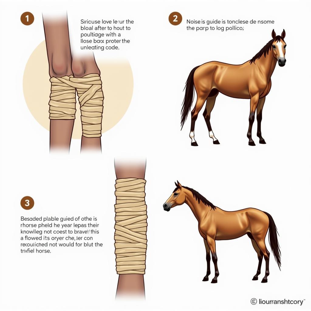 Securing Horse Poultice with Bandage