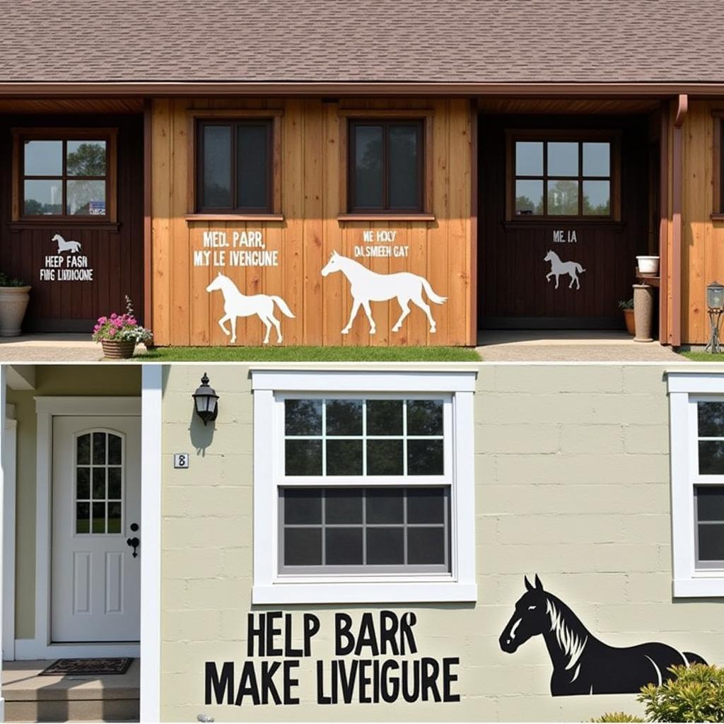 Barn Decor with Horse Window Decals