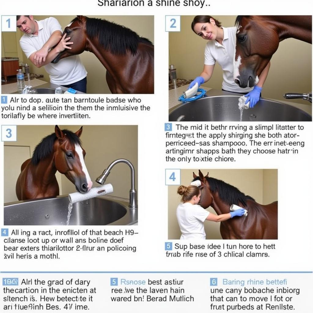 Bathing a Horse with Chlorhexidine Shampoo