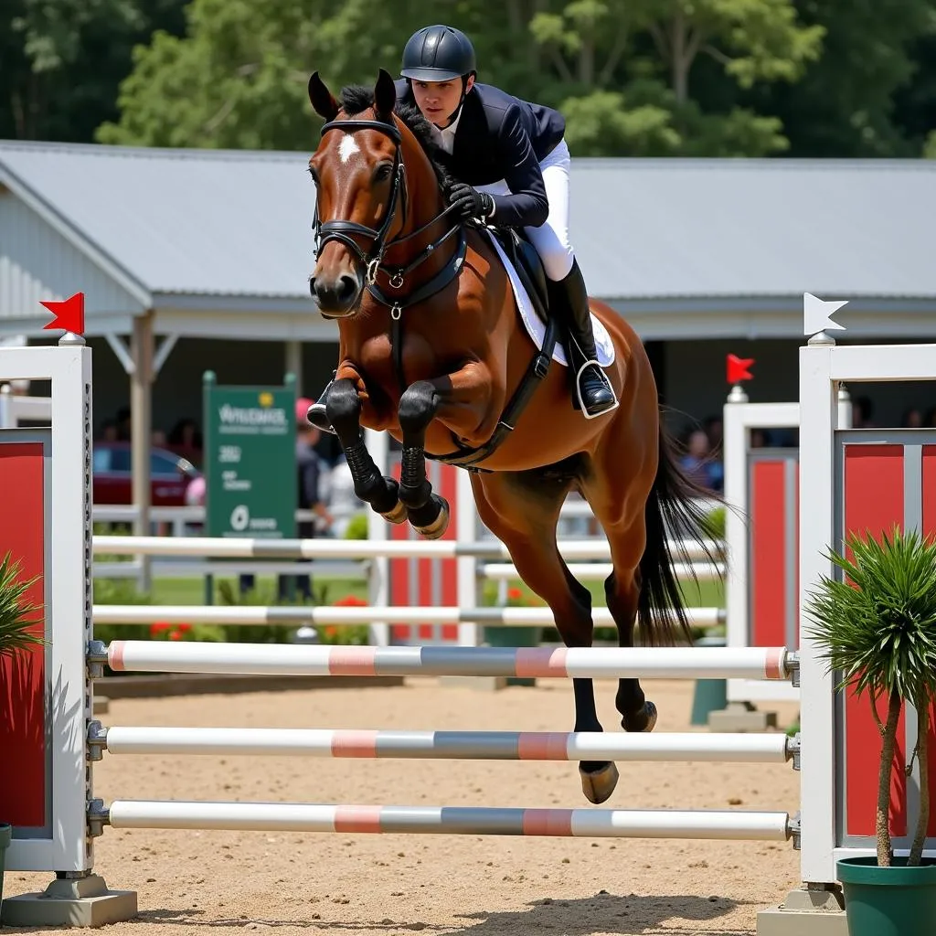 Bay Horse Show Jumping