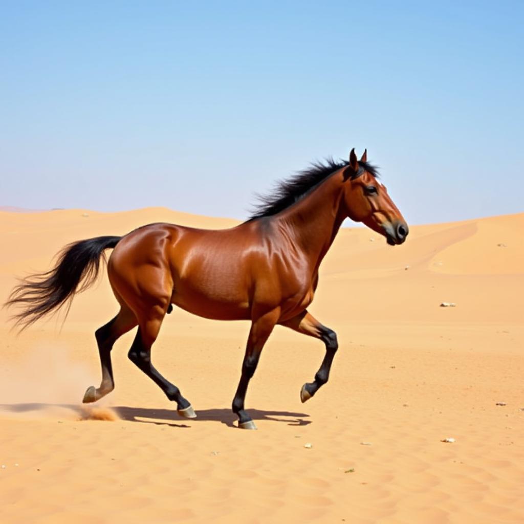 Bedouin Horse in a Desert Landscape