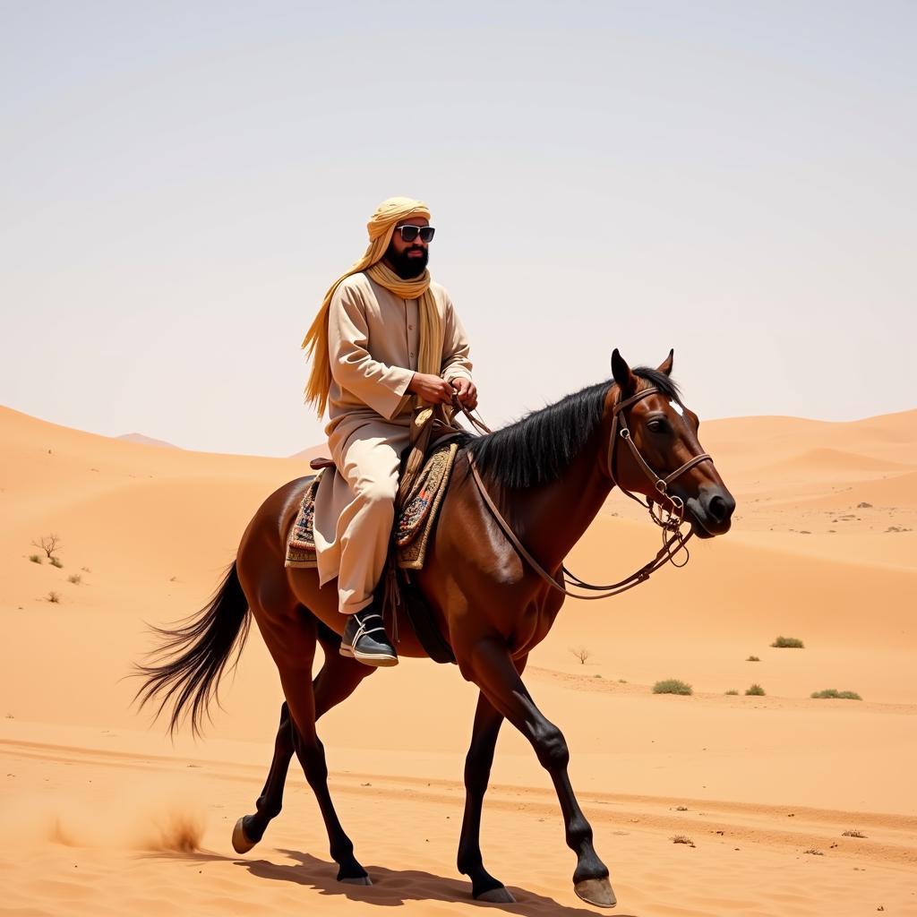 Bedouin Horseman in Traditional Attire