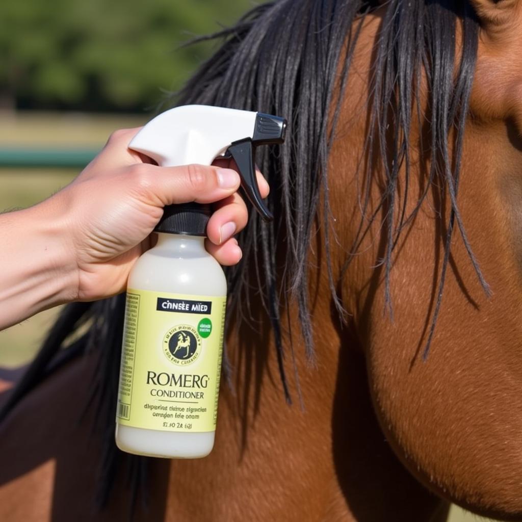 Horse mane conditioner application