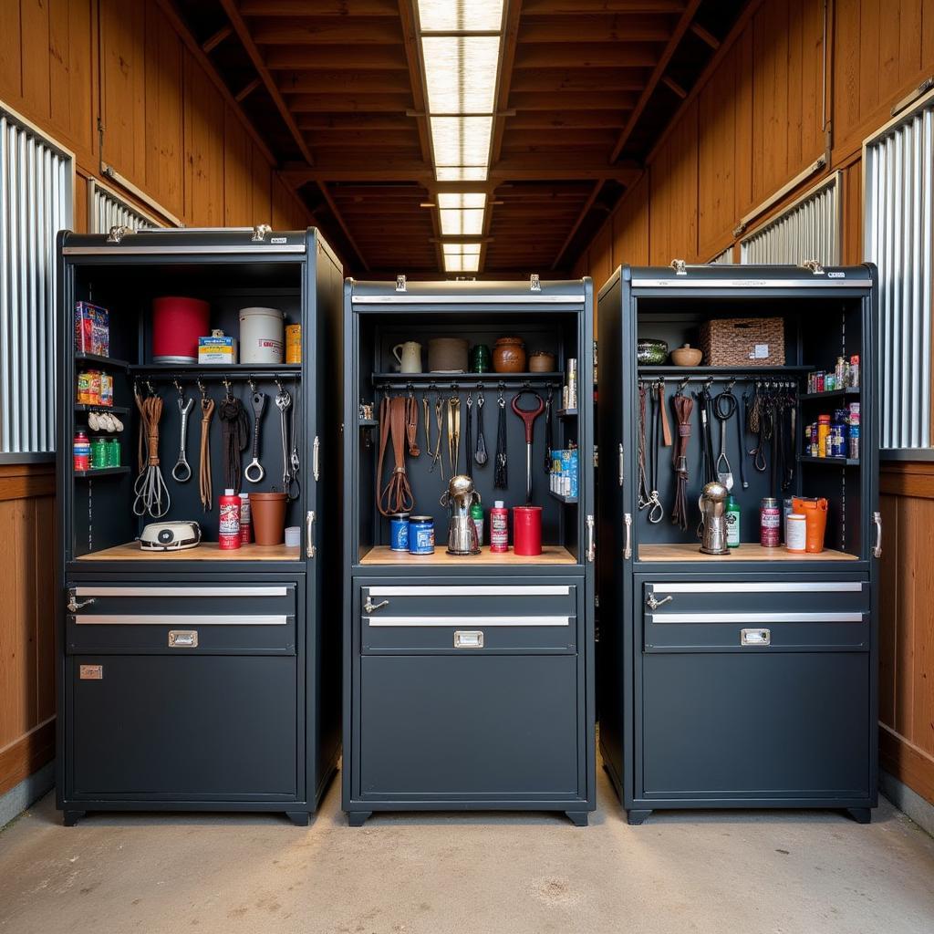 Best Horse Tack Boxes: A variety of durable tack boxes in different sizes.