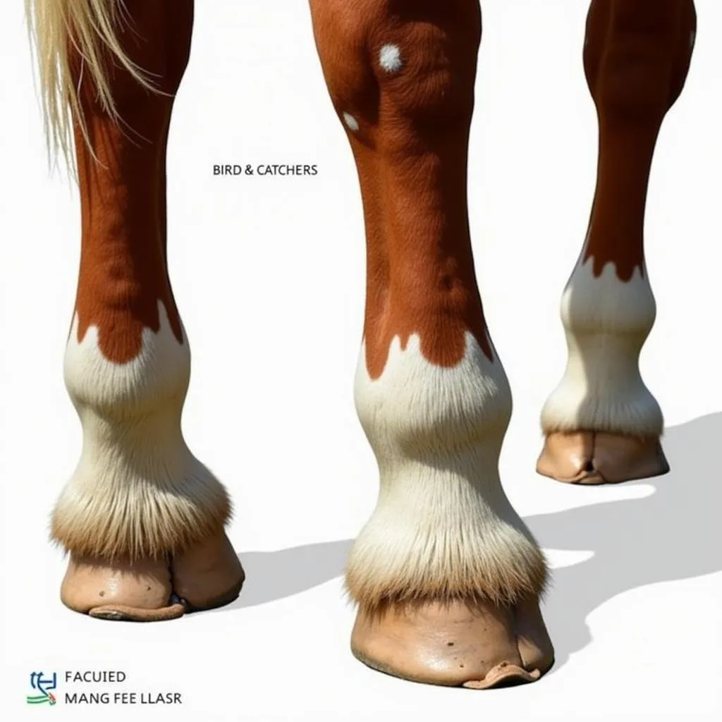 Bird catcher spots on a horse's legs