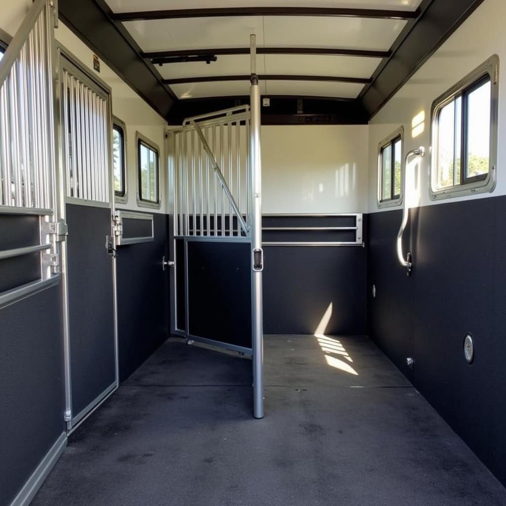 Interior of a Bison Horse Trailer