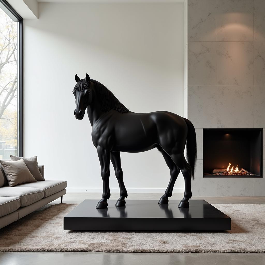 Black Dala Horse in Modern Decor