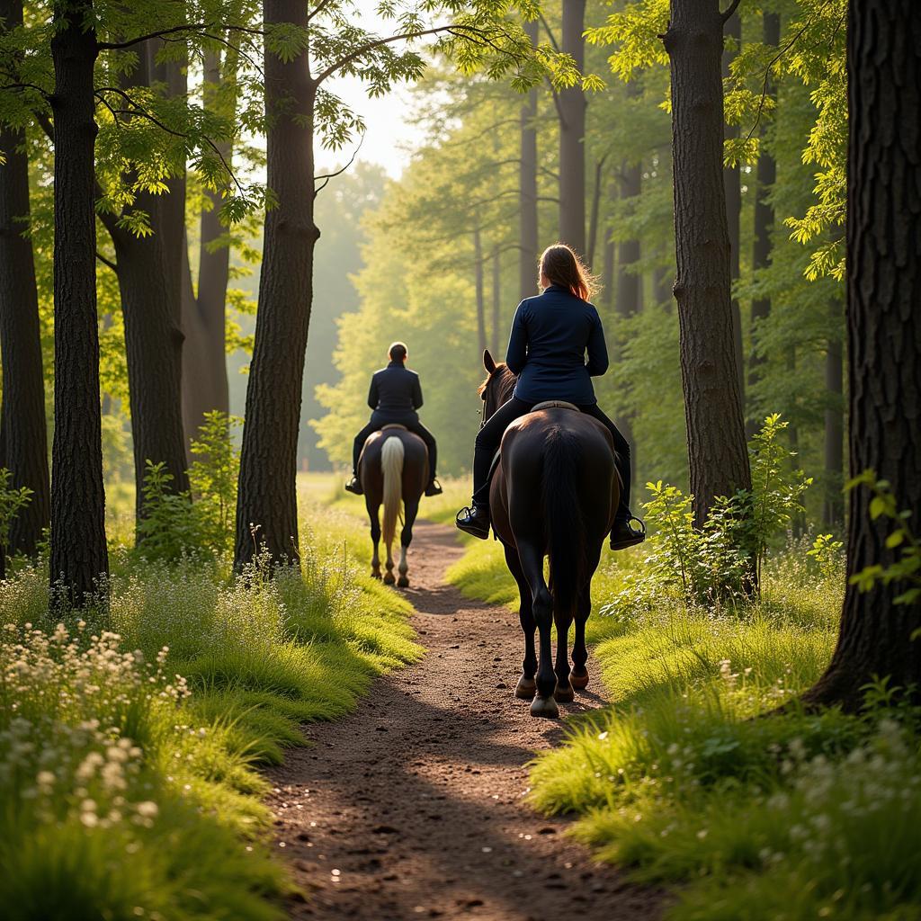 Riding a Black Forest Horse on a Scenic Trail