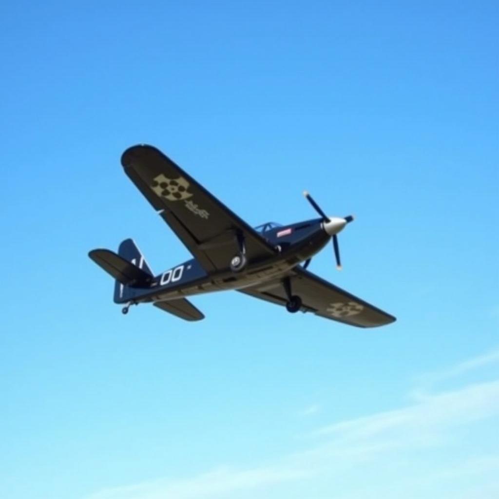 Black Horse RC Airplane Soaring in the Sky