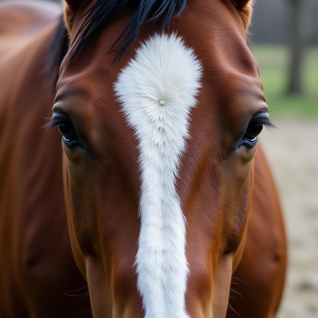 White Blaze on a Horse Face