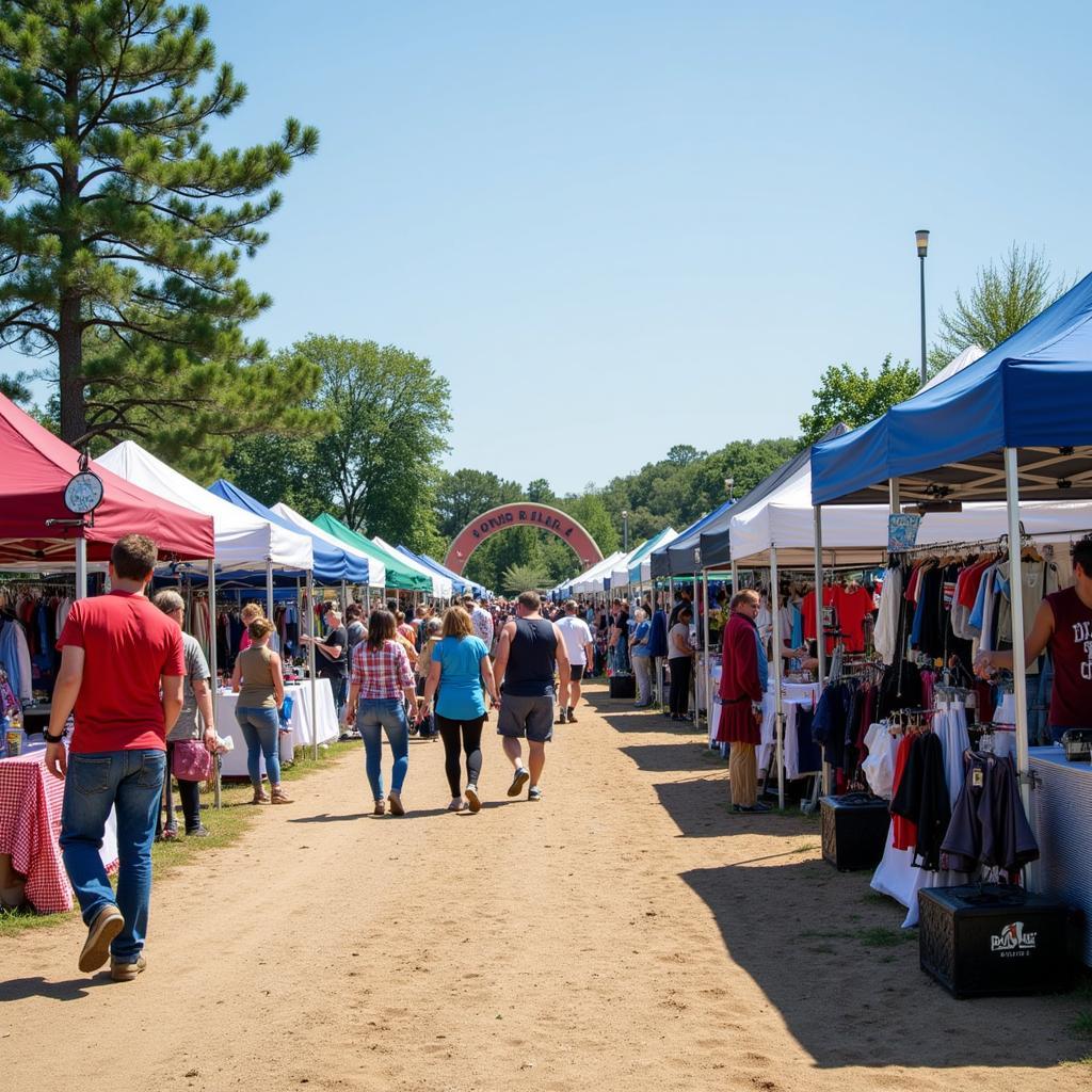 Visitors browsing the vendor booths at the Bonnie Blue National Horse Show