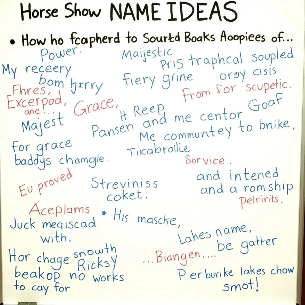 Brainstorming Unique Horse Show Names