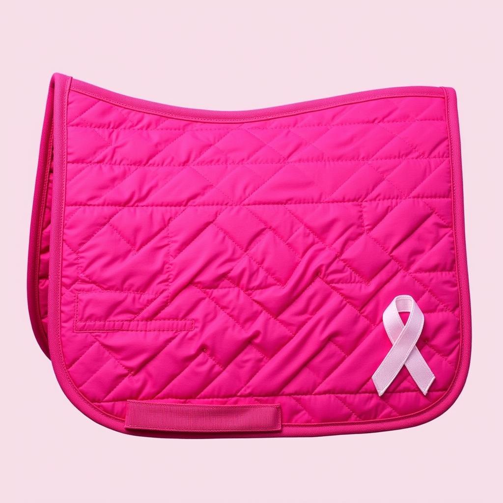 Pink ribbon saddle pad with breast cancer awareness embroidery