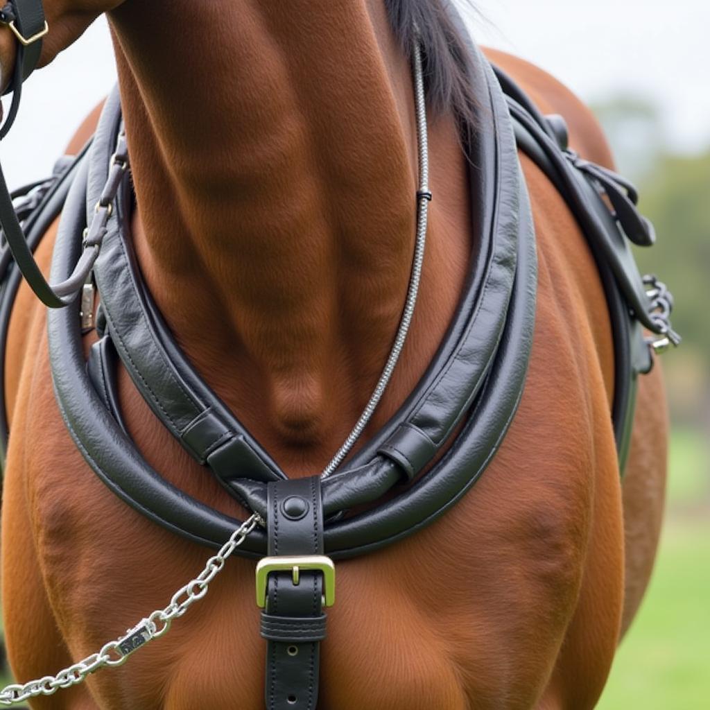 Horse Wearing a Breastplate Harness