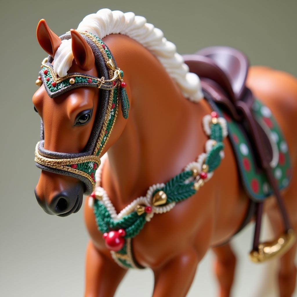 Close-up of the Breyer Holiday Horse 2014's details 