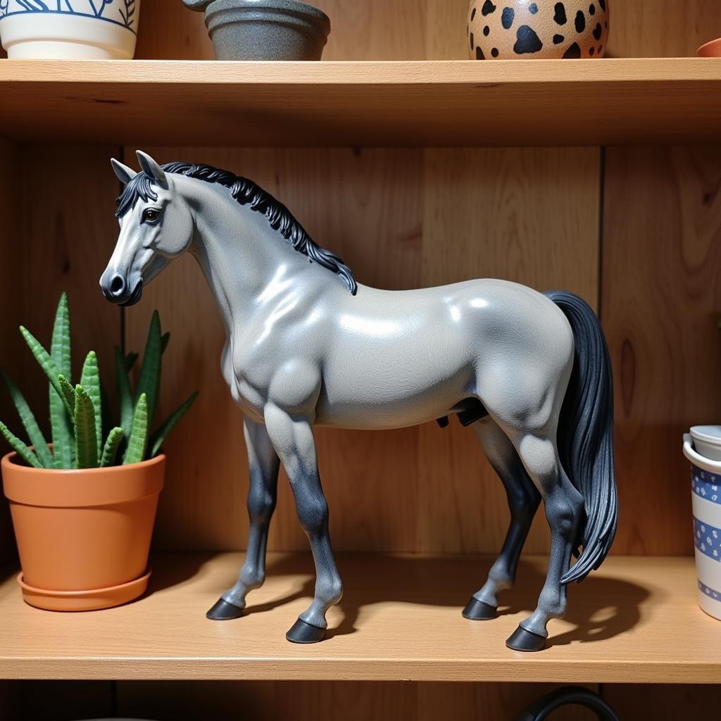 Breyer horse dapple grey on shelf