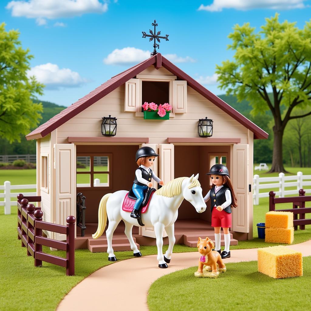 Breyer Unicorn Horse Stable Set with Accessories