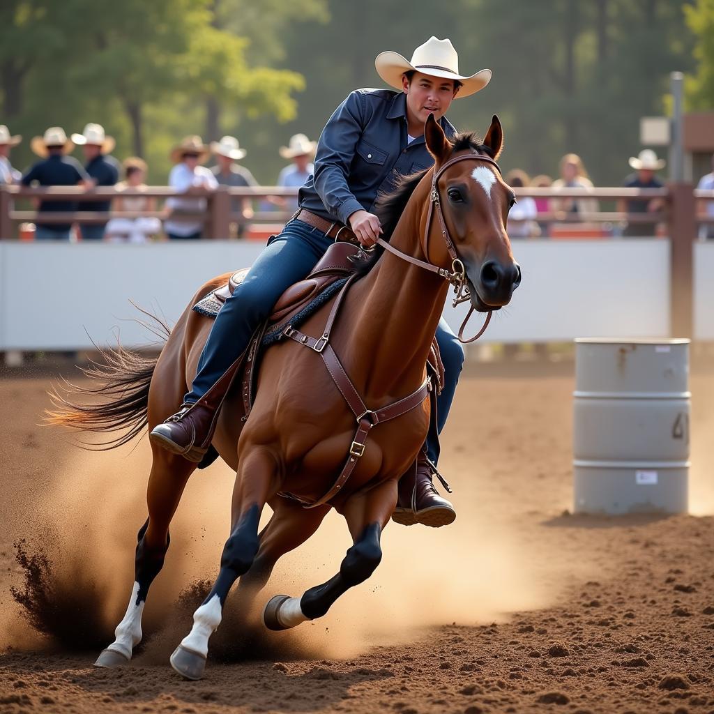 Brittany Pozzi horse for sale competing in barrel racing